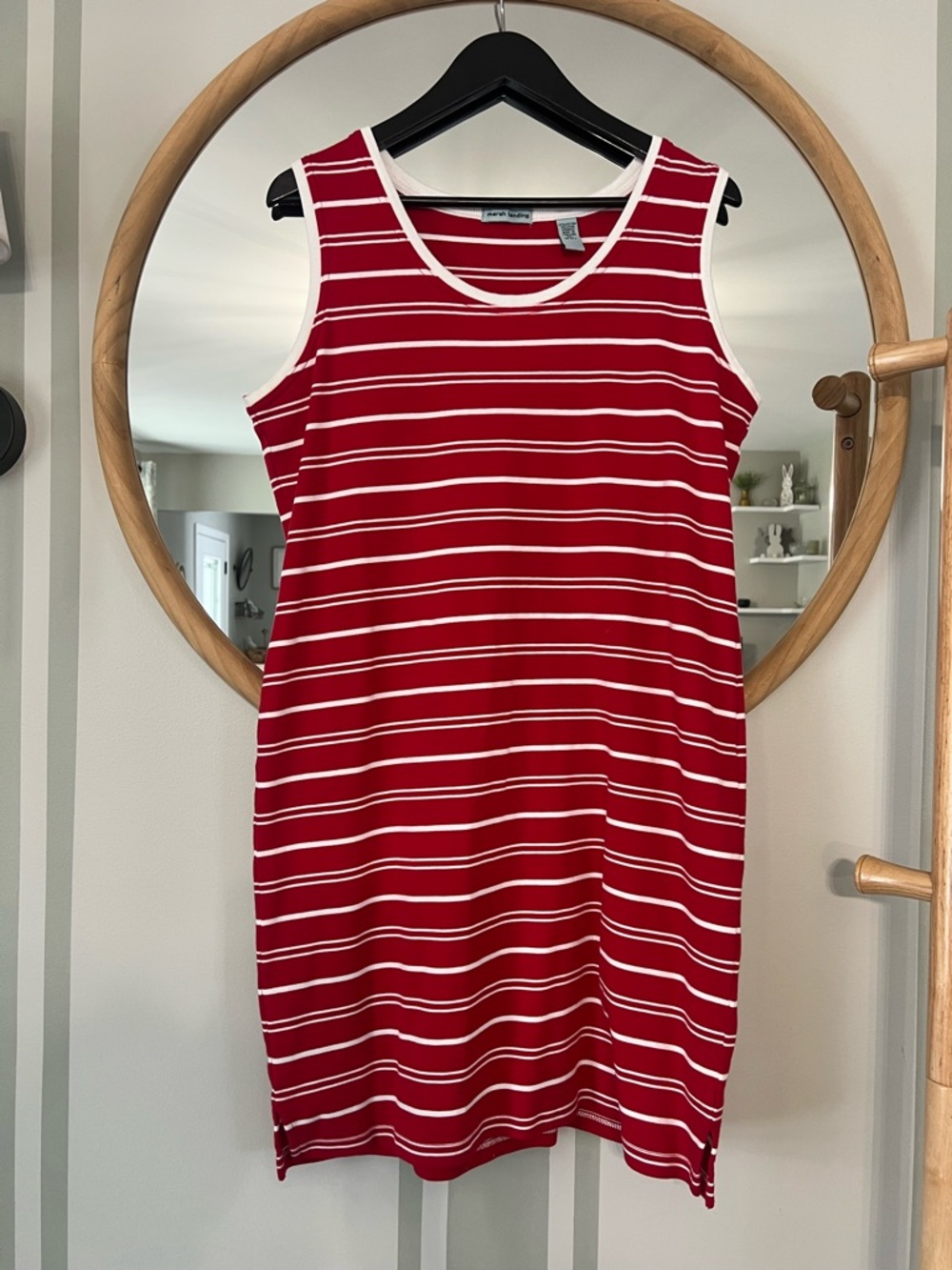 Marsh Landing Red & White Striped Sleeveless Tank Dress